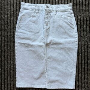 Banana Republic White Denim Midi Skirt